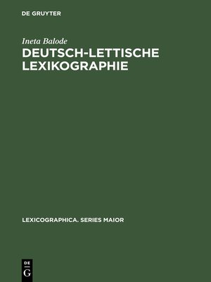 cover image of Deutsch-lettische Lexikographie